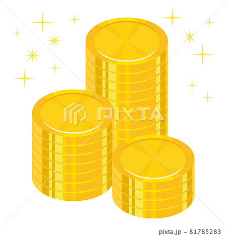 コインの山のイラストのイラスト素材