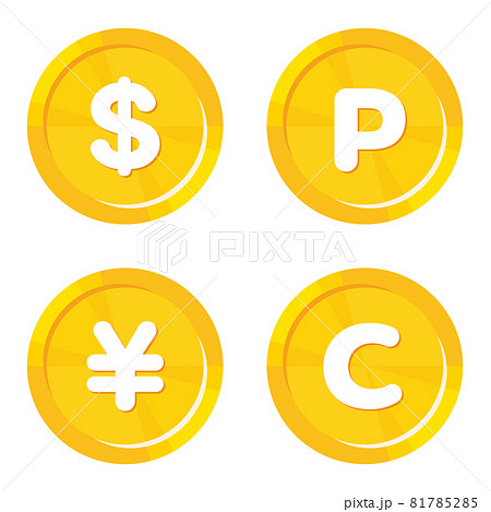 金貨 コインのイラストセットのイラスト素材