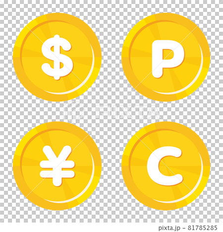 金貨・コインのイラストセット 金貨・コインのイラストセット 81785285