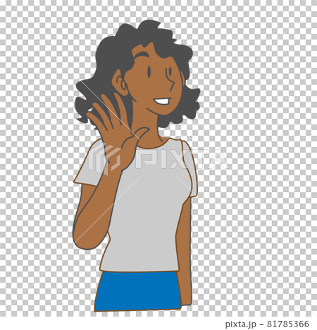 African woman waving African woman waving 81785366