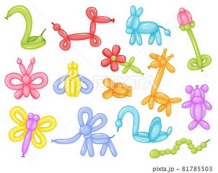 Cartoon Balloon Animals Colorful Balloons For のイラスト素材