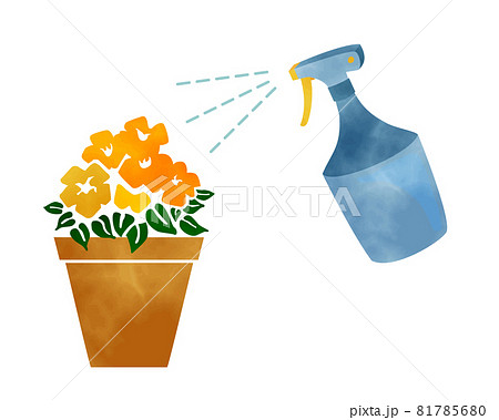シンプルなスプレー 霧吹き 手描き水彩のイラスト素材
