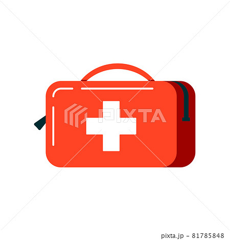 First aid kit box icon isolated on white background. 81785848