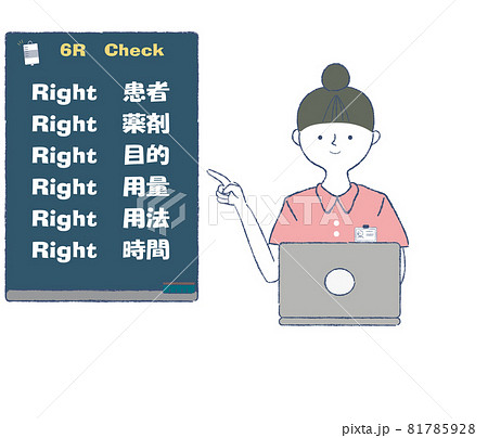 安全確認の大切さを伝える看護師のイラスト素材 [81785928] - PIXTA