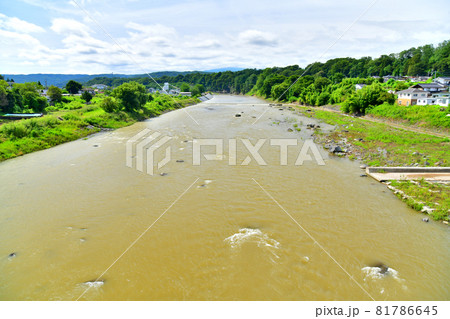 中津橋／千曲川(水量多め)より上流方面を望む(長野県佐久市)【2021.9】 81786645