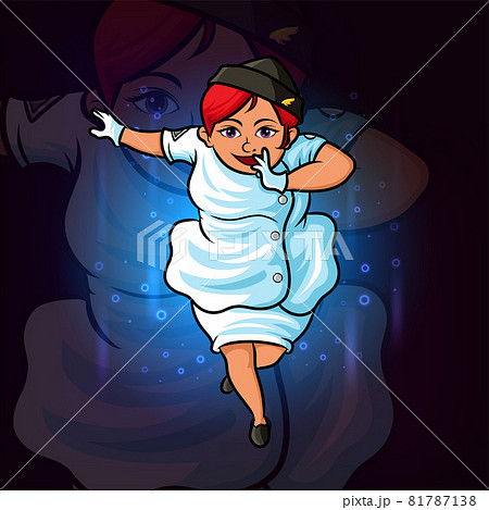 The pretty stewardess esport mascot design 81787138