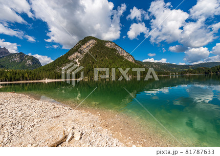 Lago di Braies or Pragser Wildsee - Small Alpine Lake in Trentino Italy Lago di Braies or Pragser Wildsee - Small Alpine Lake in Trentino Italy 81787633