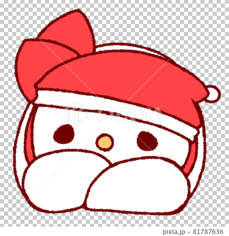 ねころんでこちらを気だるげに見る雪だるま（赤色） 81787636