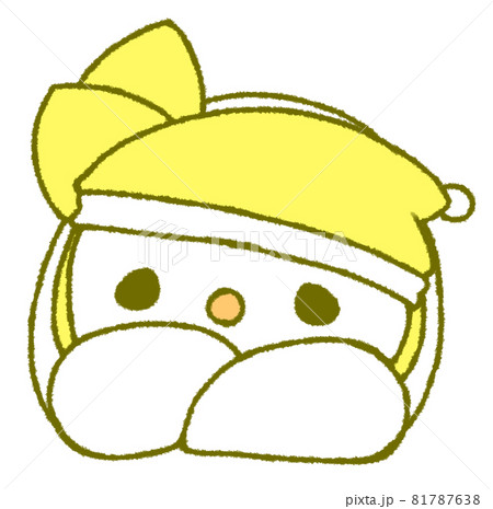 ねころんでこちらを気だるげに見る雪だるま（黄色） 81787638