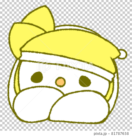 A snowman (yellow) lying down and looking listlessly at you A snowman (yellow) lying down and looking listlessly at you 81787638