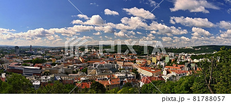 City of Brno - Czech Republic - Europe. Beautiful views of the city and houses on a sunny summer day. City of Brno - Czech Republic - Europe. Beautiful views of the city and houses on a sunny summer day. 81788057
