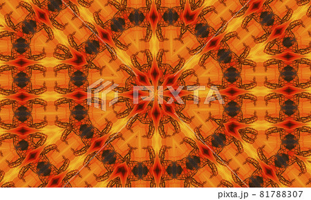 Architectural orange blueprint background. Orange kaleidoscope, modern Illustration 81788307
