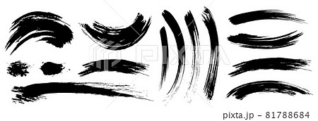 筆のライン 筆のストローク 墨の落書き のイラスト素材