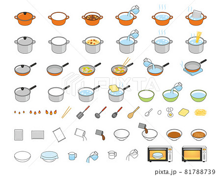 料理の作り方のパーツセット 81788739