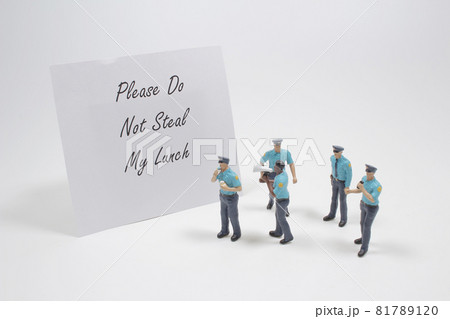 a mini of police figure having lunch a mini of police figure having lunch 81789120