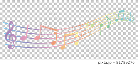 シンプルでかわいい音符のハーモニーのイラスト素材