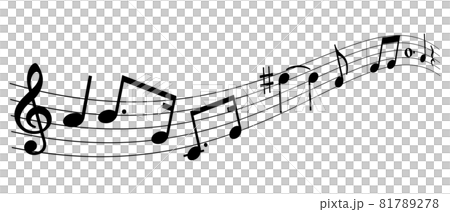 シンプルでかわいい音符のハーモニーのイラスト素材