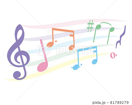 シンプルでかわいい音符のハーモニーのイラスト素材