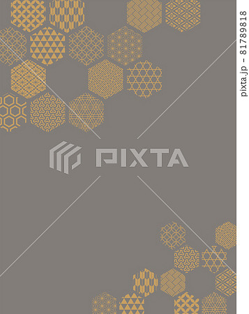 和紋亀甲グレー縦 和紋亀甲グレー縦 81789818