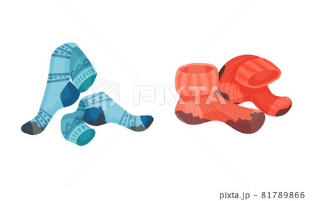 Spotted Socks as Dirty Clothing with Stain for Laundry Vector Set Spotted Socks as Dirty Clothing with Stain for Laundry Vector Set 81789866