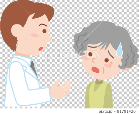 與男醫師的諮詢_焦慮的老年婦女 81791420