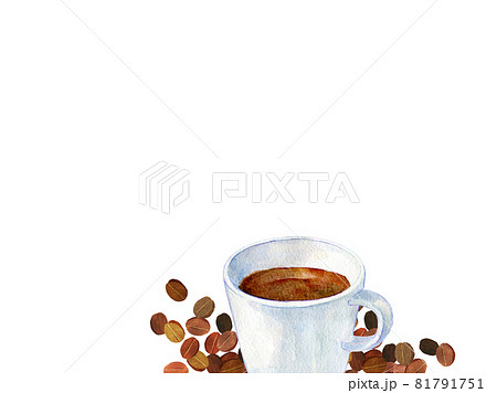 コーヒー　豆　背景素材　フレーム 81791751