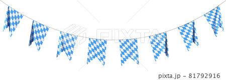 Garland of bavarian party flags with checkered pattern isolated 81792916