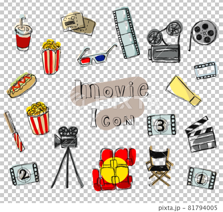 手描きの映画イラストセット 手描きの映画イラストセット 81794005