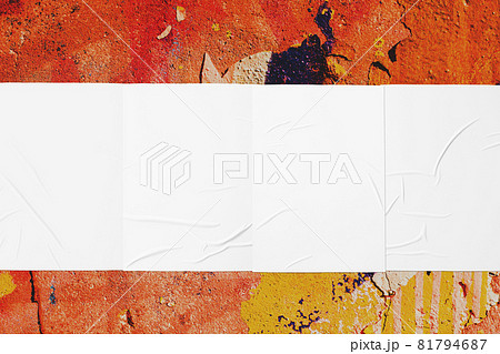colorful urban wall texture with four wrinkled glued poster templates colorful urban wall texture with four wrinkled glued poster templates 81794687