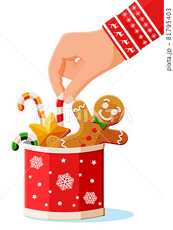 New Year Tradition Desserts in Cup with Snowflake. 81795403