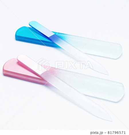 glass nail files on white background 81796571
