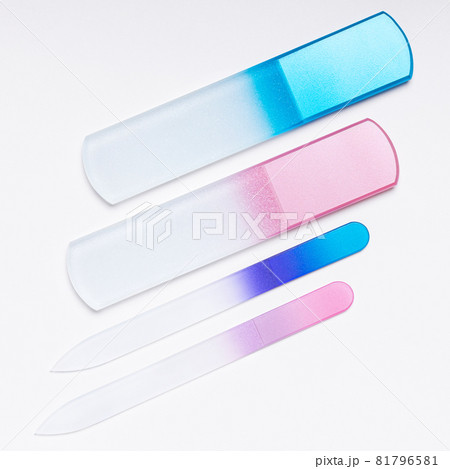 glass nail files on white background glass nail files on white background 81796581