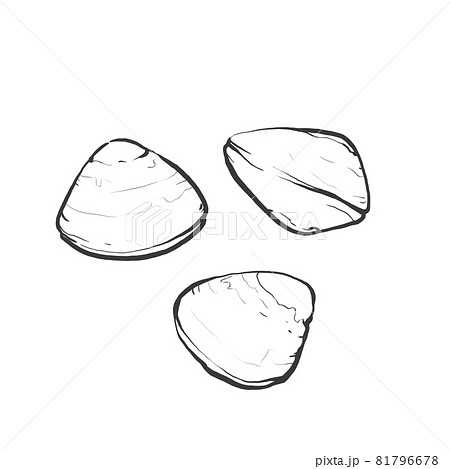 シジミの和風手描き線画イラストのイラスト素材 シジミの和風手描き線画イラストのイラスト素材