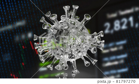 coronavirus. And business chart for medical  sci or marketing concept 3d rendering. 81797270