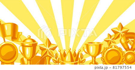 Awards and trophy background. Reward items sports or corporate competitions. 81797554