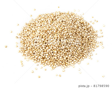 handful of quinoa seeds closeup on white handful of quinoa seeds closeup on white 81798590
