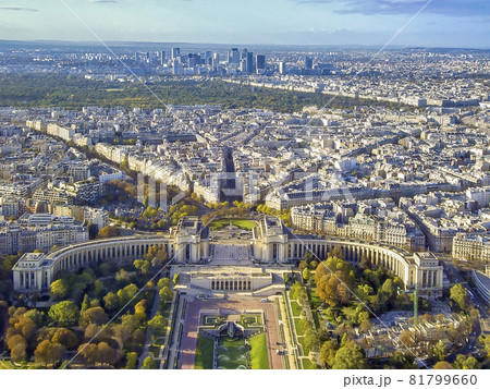 フランス・パリ エッフェル塔 展望台からの眺望 view from the Eiffel Tower フランス・パリ エッフェル塔 展望台からの眺望 view from the Eiffel Tower 81799660