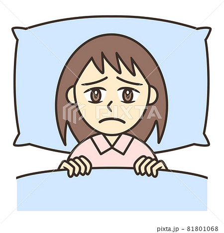 眠れなくて困る若い女性 眠れなくて困る若い女性 81801068