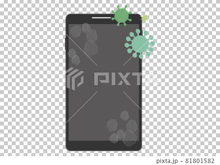 Smartphone dirty with fingerprints and viruses Smartphone dirty with fingerprints and viruses 81801582