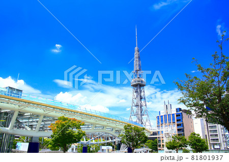 名古屋市、名古屋テレビ塔とオアシス21の風景 名古屋市、名古屋テレビ塔とオアシス21の風景 81801937