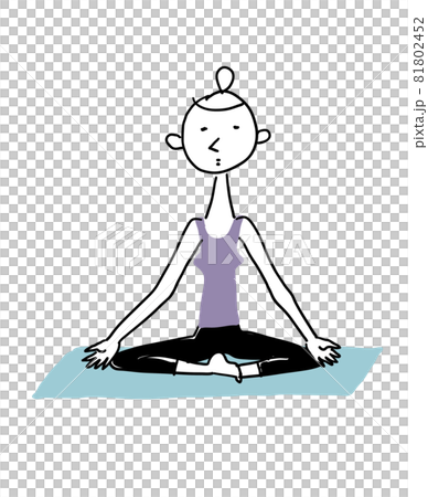 A woman doing yoga poses with a sitting yoga mat 81802452