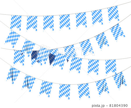 Bavaria party flags buntings with checkered pattern isolated 81804390