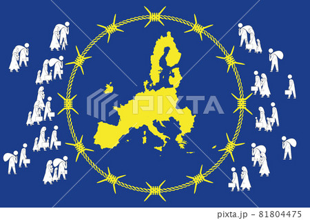 Despair refugees are run away from war to migrating to Europe. Human right and immigration concept Despair refugees are run away from war to migrating to Europe. Human right and immigration concept 81804475