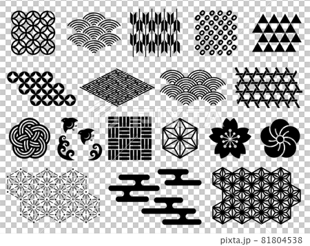Japanese pattern decorative material set Japanese pattern decorative material set 81804538