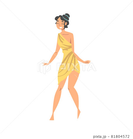 Greek or Hellene Woman Character in Ethnic Chiton Clothing Vector Illustration Greek or Hellene Woman Character in Ethnic Chiton Clothing Vector Illustration 81804572