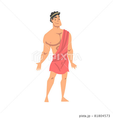 Greek or Hellene Man Character in Ethnic Chiton Clothing Vector Illustration Greek or Hellene Man Character in Ethnic Chiton Clothing Vector Illustration 81804573