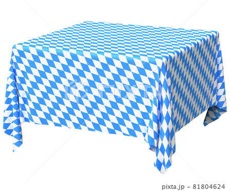 Bavarian square tablecloth diagonal view isolated Bavarian square tablecloth diagonal view isolated 81804624