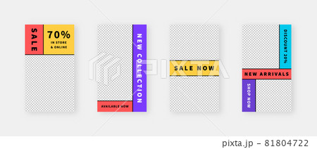 Social media template. Trendy editable social media stories template. Mockup isolated. Template design. Vector illustration. 81804722