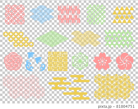 Japanese pattern decorative material set 81804751
