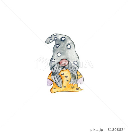 Watercolor halloween gnome 81808824